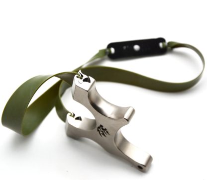 zwille mini titan fast clip inkl. snipersling army green super fast zwillengummi flachbandgummi