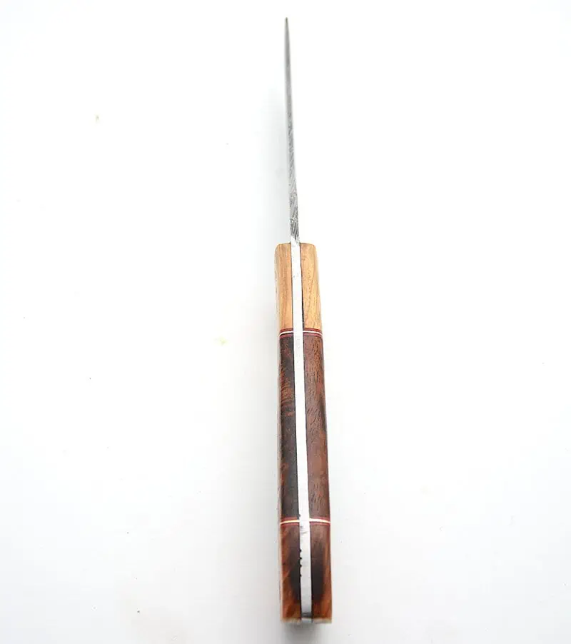 Outdoormesser Damast Olivenholz – Bild 3