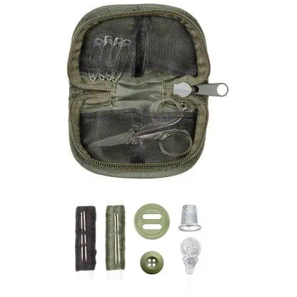 outdoor nähzeug mit etui olive grün ausrüstung reparaieren notfall