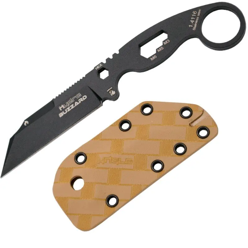hydra knives black buzzard vulture neckknife edc messer