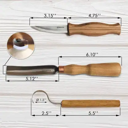 Löffelschnitzmesser Set mit Hohlbeitel BEAVERCRAFT – Bild 4