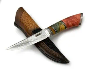 acejet marshallsanmai hunting knife jagdmesser lederscheide punzierte