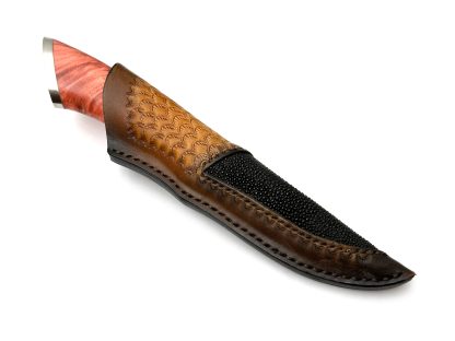 ACEJET Marshall Jagdmesser SanMai Hunting Knife - ein besonderes Jagdmesser inkl. aufwändig punzierter Lederscheide!