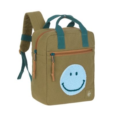 lässig kindergartenrucksack little one me square backpack small gots olive