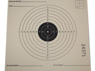 zielscheibe luftgewehr zwille 12x12cm 10m