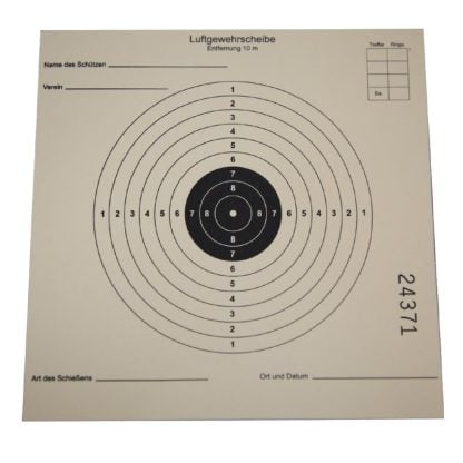 zielscheibe luftgewehr zwille 12x12cm 10m