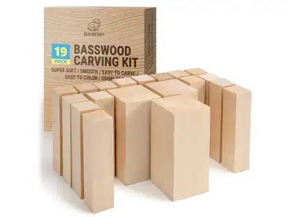 beavercraft schnitzblöcke lindenholz set 19 stück