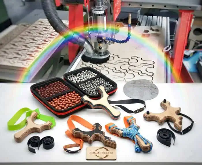 <p>Handgefertigte Zwillen aus der Bogenfreund Manufaktur</p>