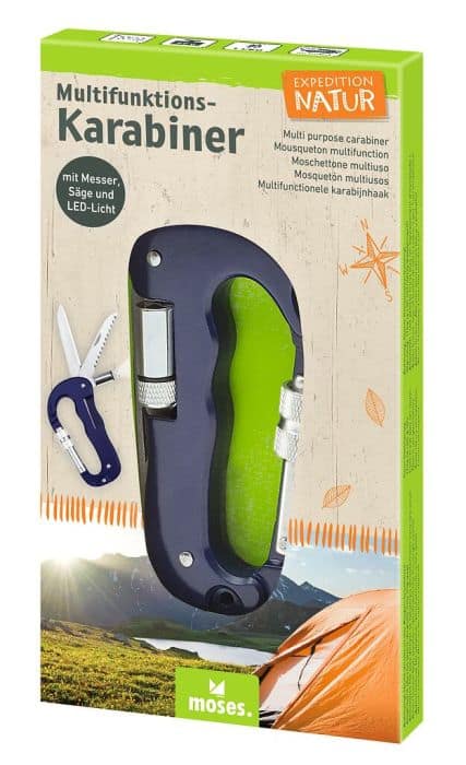 Expedition Natur Multifunktions-Karabiner mit Messer, Säge und LED-Licht – Bild 3